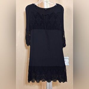 Sanctuary Black Lace Trim Dress Sz XS